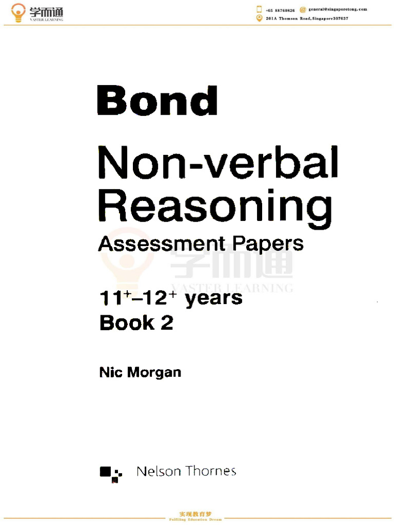 Bond non verbal reasoning assessment papers 11 12 years pdf