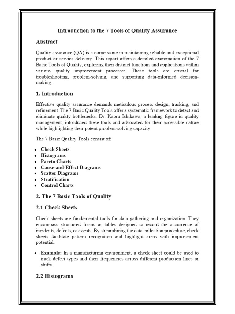7 tools of quality assurance | PDF | Quality Assurance | Histogram