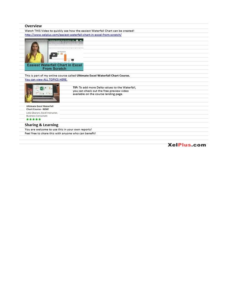 Waterfall in Excel Easiest Method Xelplus | PDF | Microsoft Excel ...
