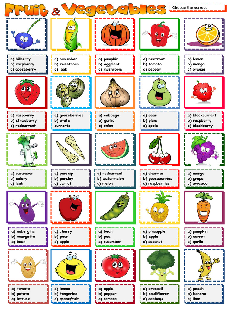 Fruit and Vegetable Choose | PDF | Fruit | Edible Fruits