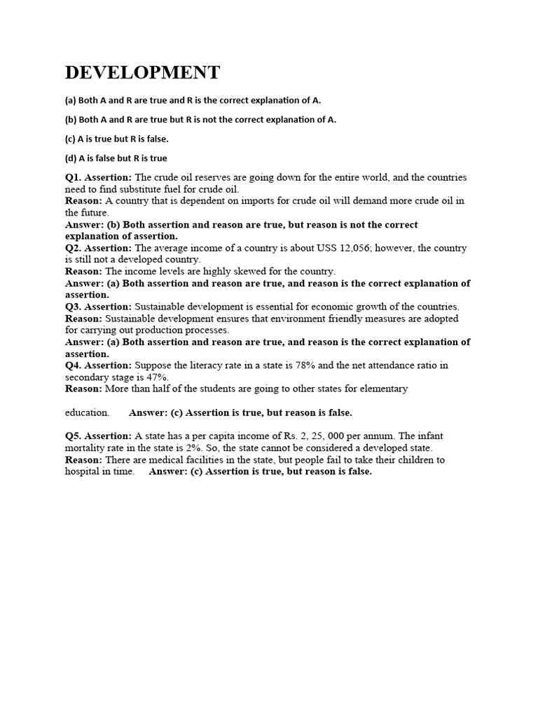 Assertions and Reasons Analysis Guide | PDF
