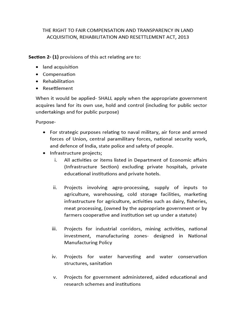 Fair Compensation in Land Acquisition Act | PDF