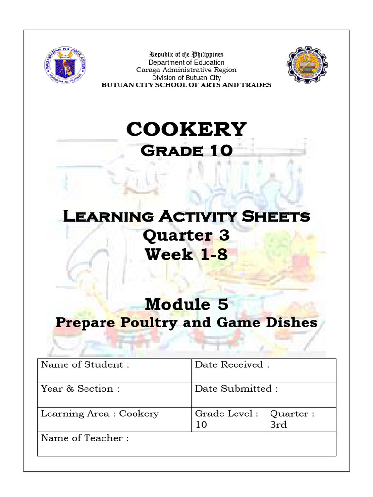 Cookery 10: Poultry & Game Dishes Module | PDF | Poultry | Cooking