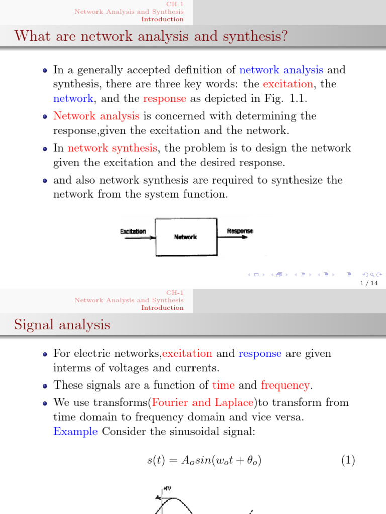 NTW Ch-1 | PDF | Network Analysis (Electrical Circuits) | Fourier Transform