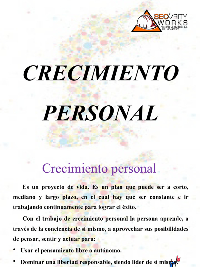 Pasos para el Crecimiento Personal Integral | PDF | Desarrollo personal ...