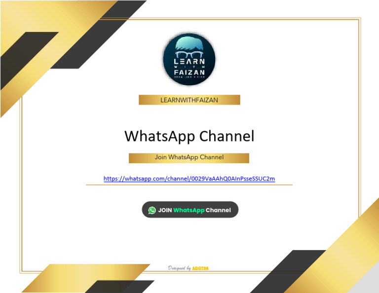 Join Our Whatsapp Channel | PDF