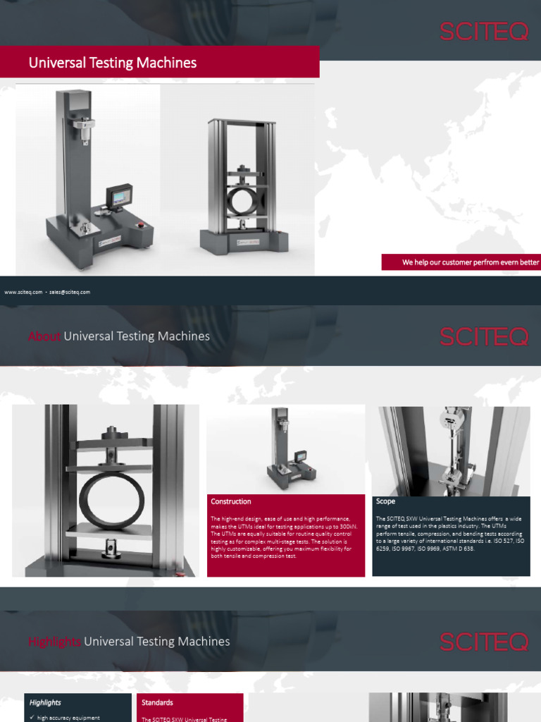 SCITEQ Universal Testing Machines Overview | PDF | Materials Science ...