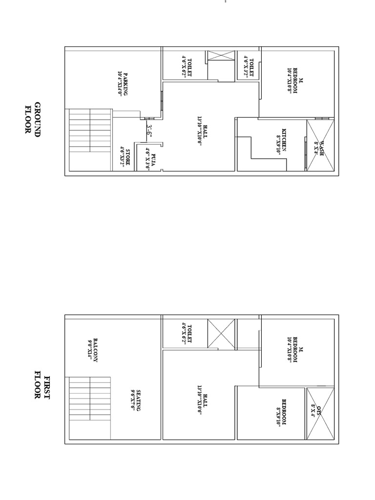 20x40 House Plan with Vastu Design | PDF