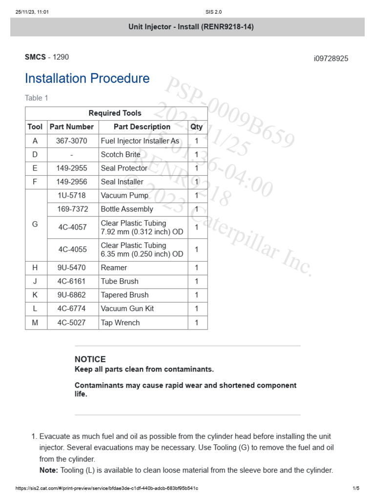 Unit Injector - Install | PDF | Fuel Injection | Valve