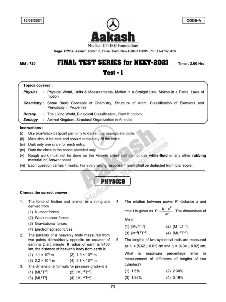 FTS 1 - (Code A) - 10 06 2021 | PDF