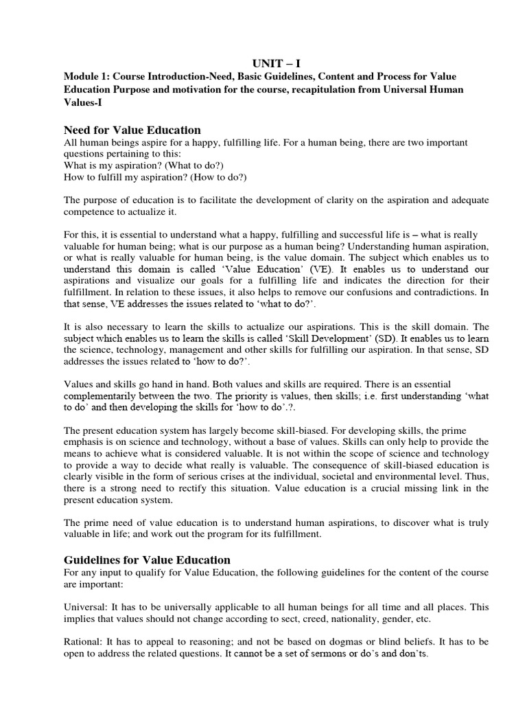 UHV LectNotes - 8.3.22 | PDF | Happiness | Senses
