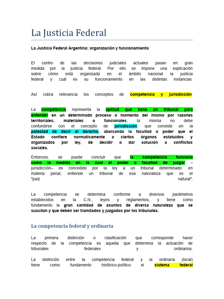 La Justicia Federal | PDF | Judicaturas | Jurisdicción