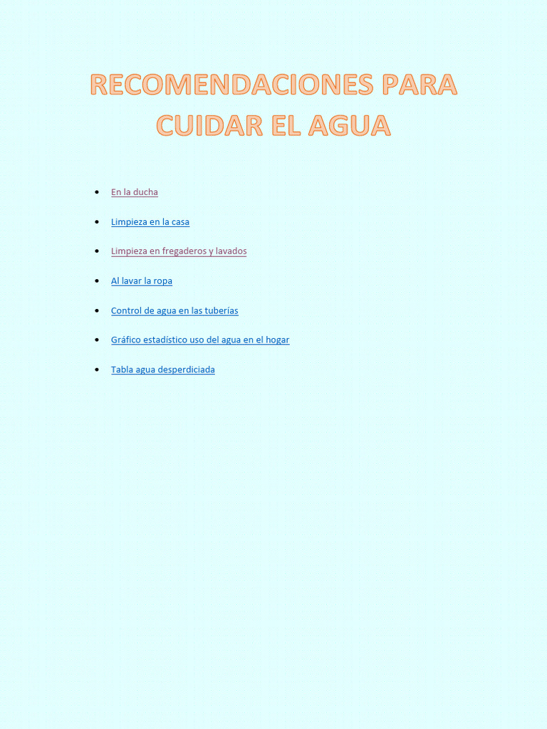 Recomendaciones para Cuidar El Agua. | PDF | Lavadora | Agua