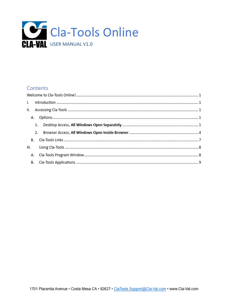 Cla-Tools User Manual V1.0 | PDF | Login | Software