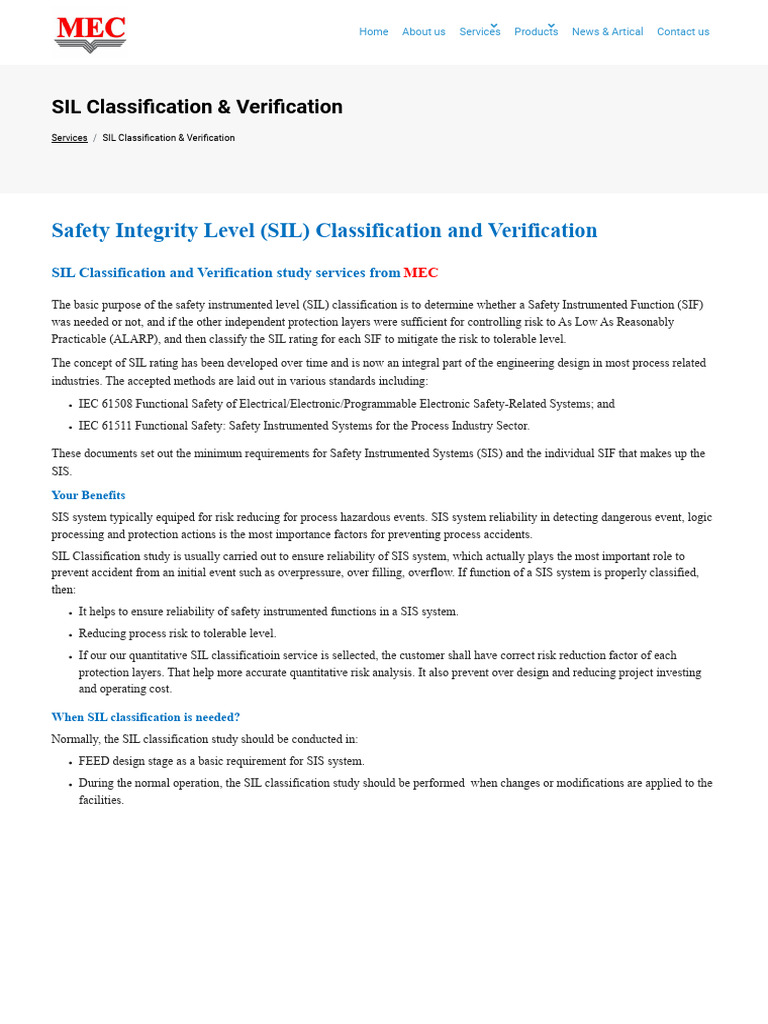 SIL Classification and Verification | PDF | Safety | Systems Engineering