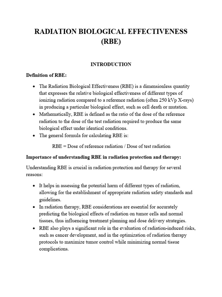 Understanding Radiation Biological Effectiveness | PDF | Absorbed Dose ...