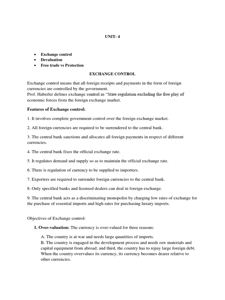 Exchange Control and Trade Policies | PDF | Exchange Rate | Devaluation