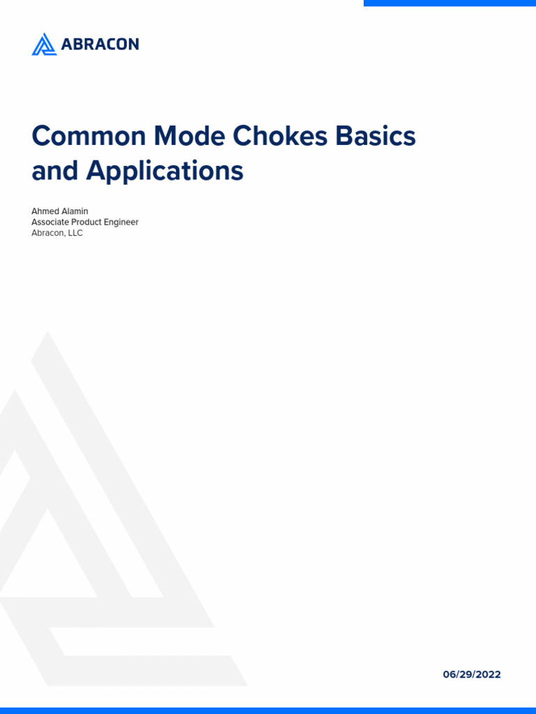 Common Mode Chokes Guide | PDF | Electromagnetic Interference ...