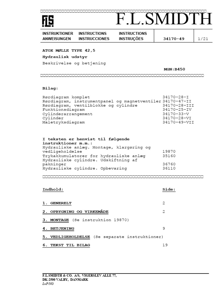 34170-49 Betjening Hydraulic | PDF