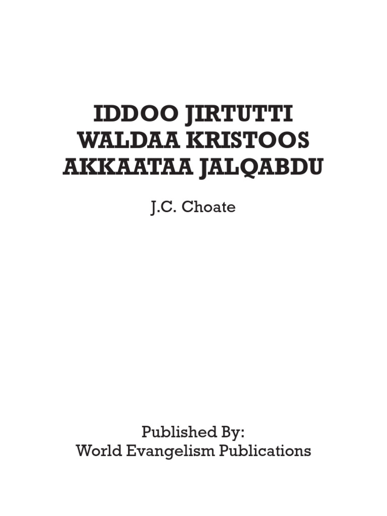 How to begin the church where you are oromoo 1 pdf