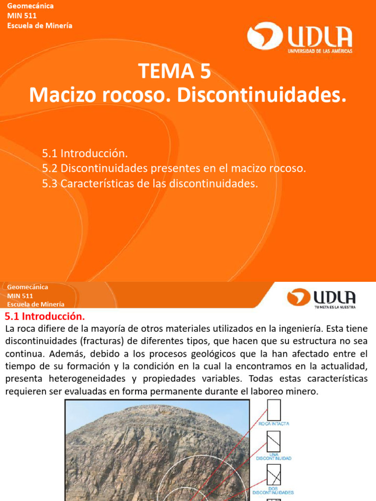 5-Macizo Rocoso Características de Las Discontinuidades. | PDF | Roca ...