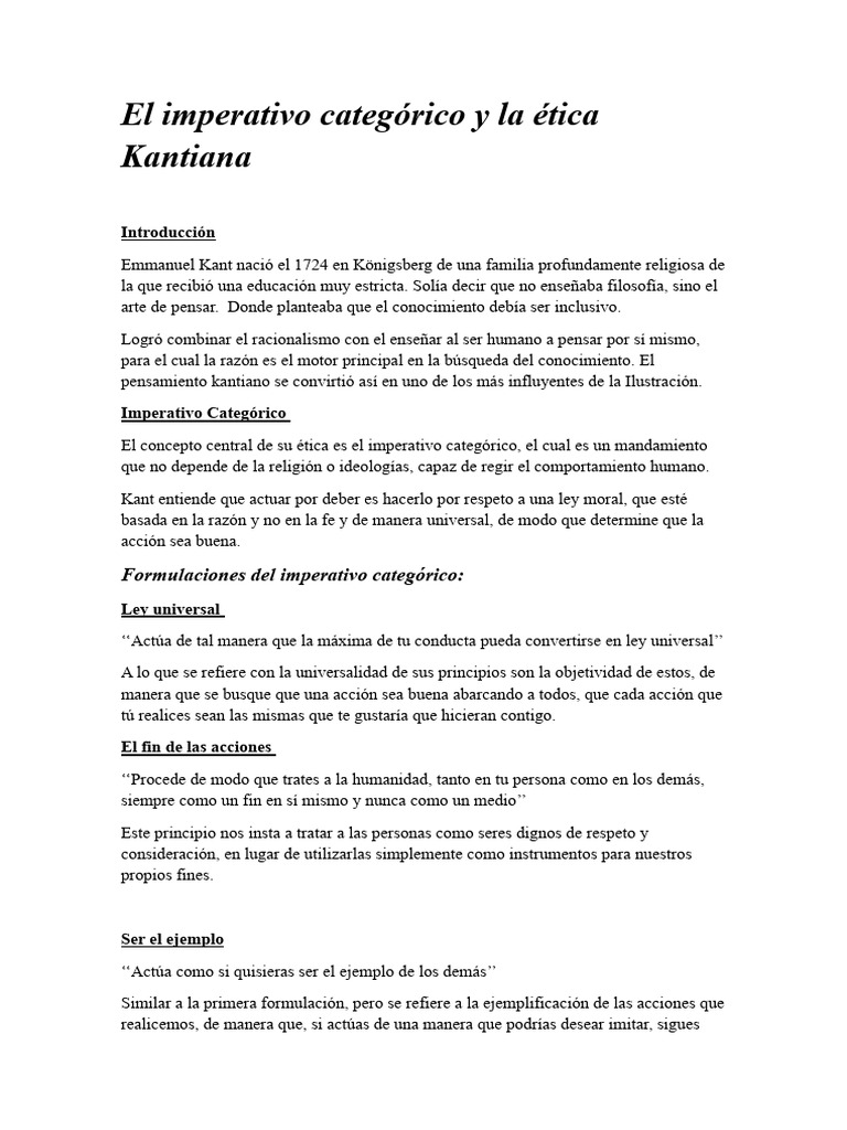 30 Ejemplos De Imperativo Categórico – GYFZ