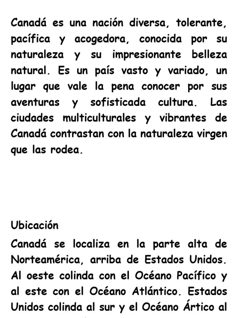 Información general sobre Canadá | PDF | Canadá | Provincias Y ...