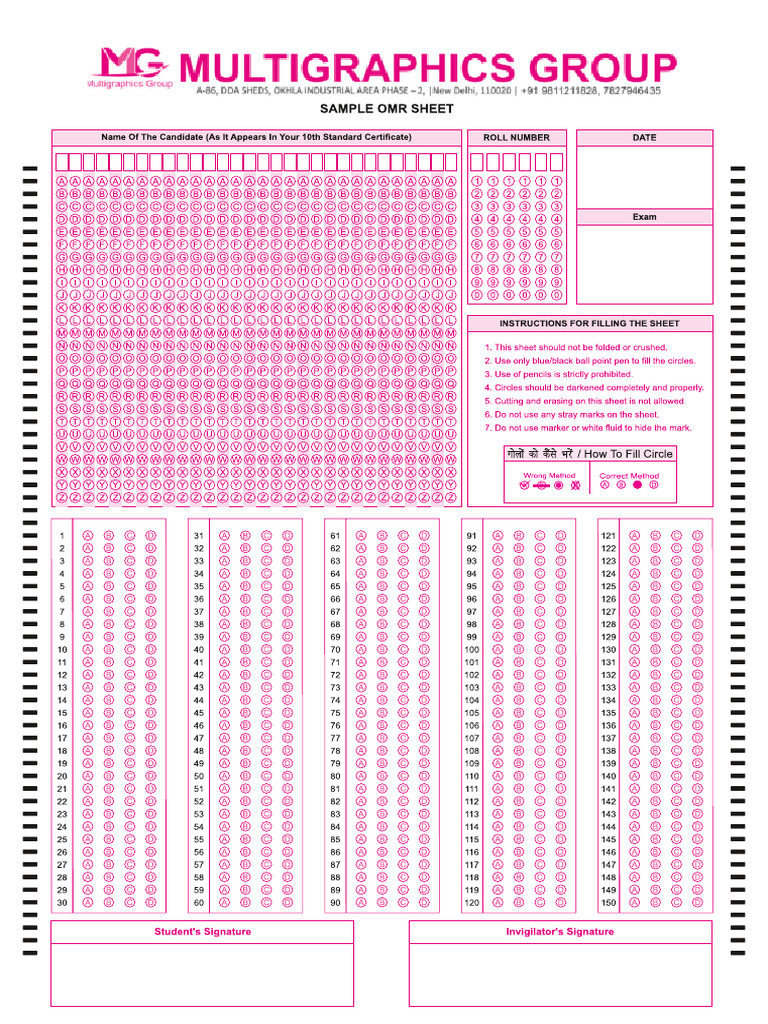 150q Omr | PDF