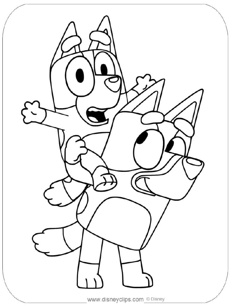 Bingo Bluey Coloring Page