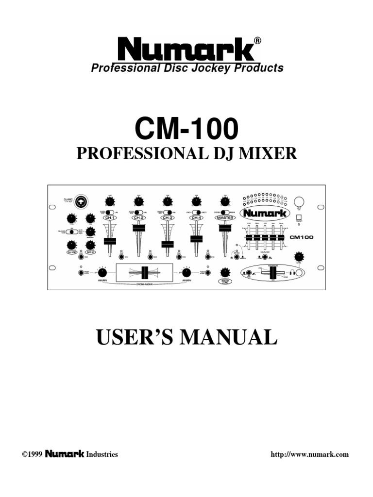 Numark cm100 owners pdf equalization audio disc jockey