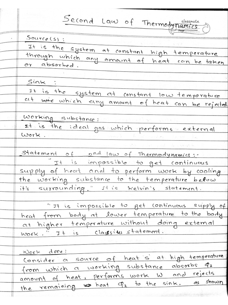 Second Law of Thermodynamics | PDF