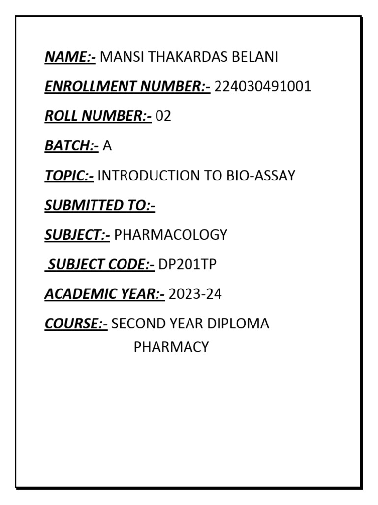 Bio Assay Pdf Assay Bioassay