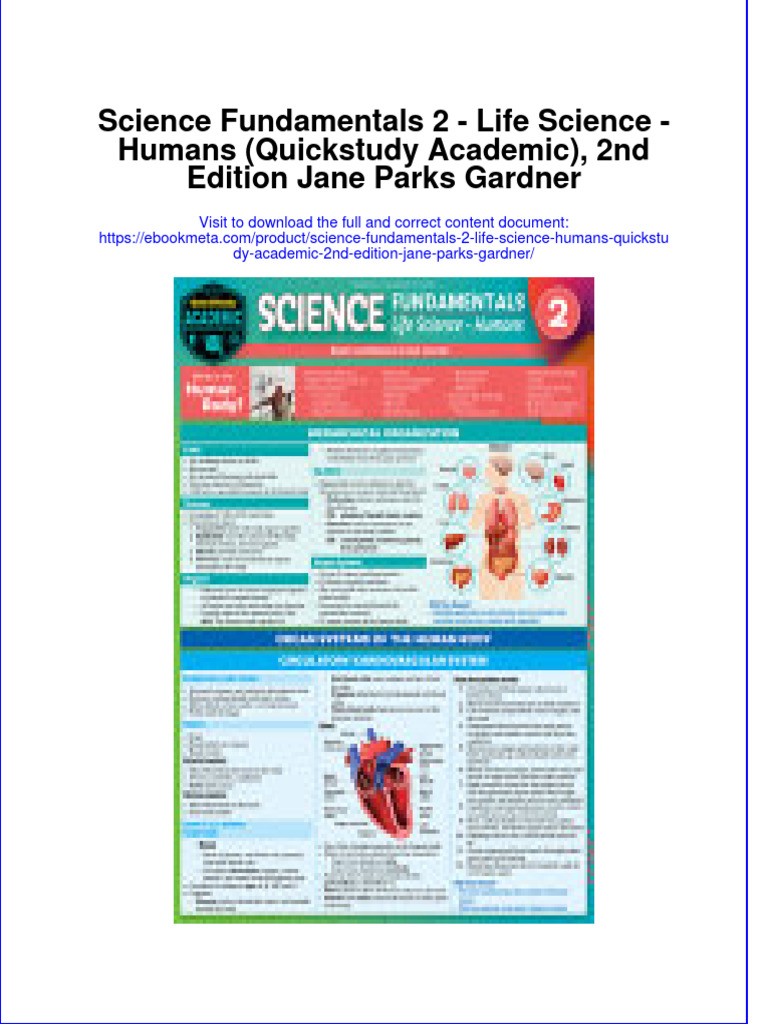 Dơnload Science Fundamentals 2 - Life Science - Humans (Quickstudy ...