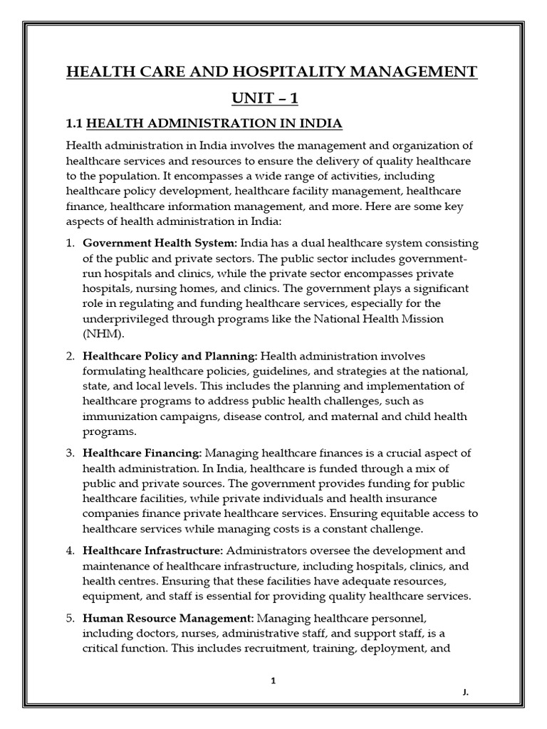 Health Administration in India Overview | PDF | Health Care | Health Policy