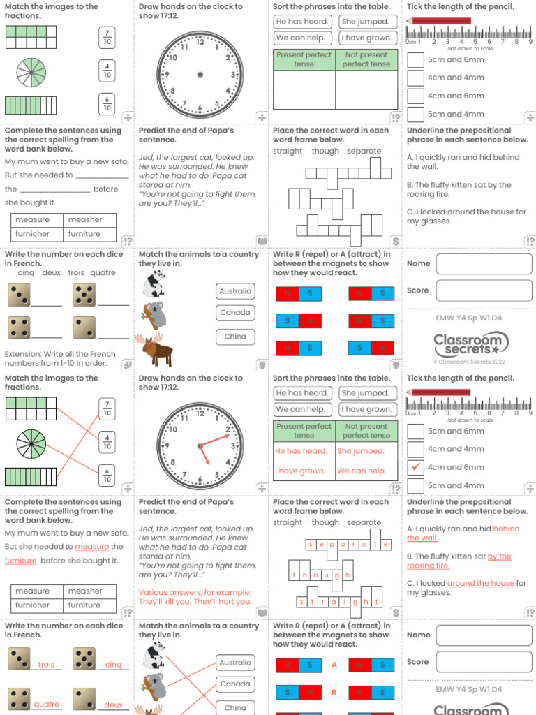 EMW Year 4 Spring Week 1 Day 4 | PDF | Grammar | Linguistics