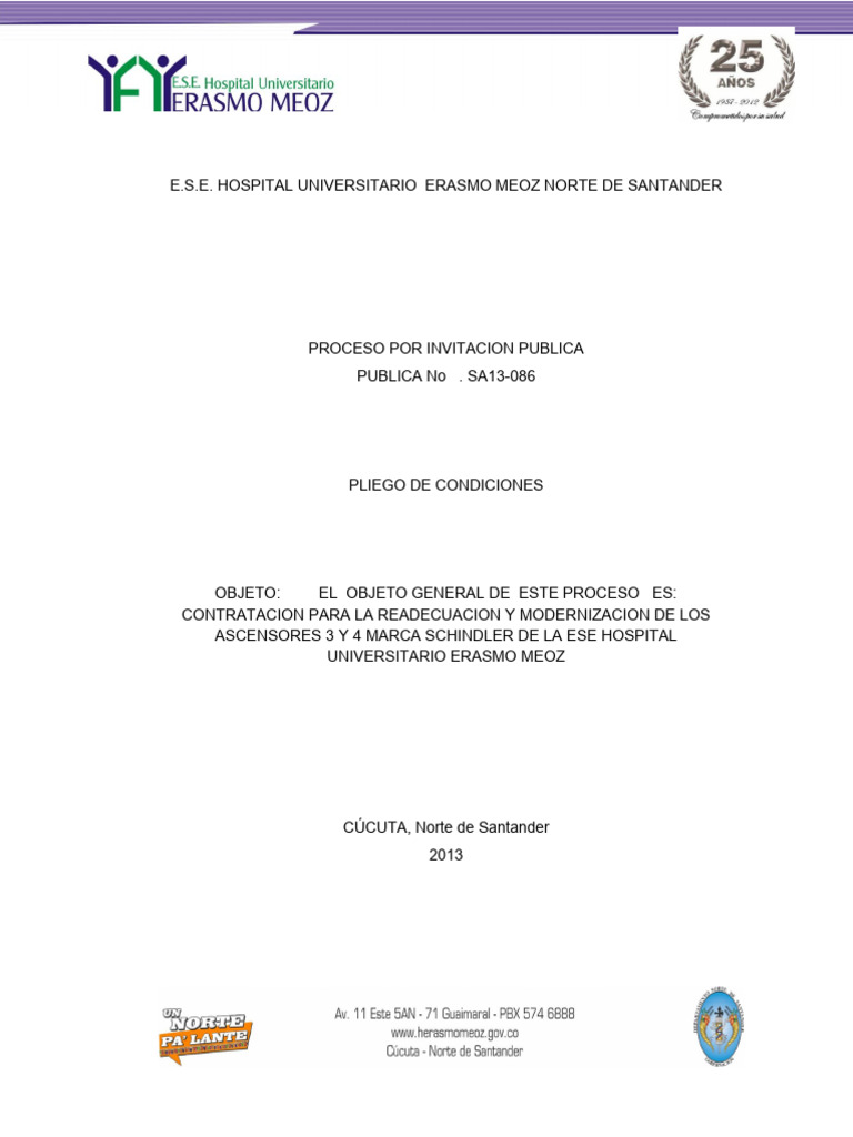 Sa13 086 Readecuacion Y Modernizacion De Los Ascensores Pdf