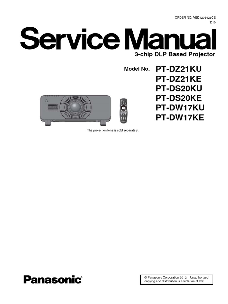 Panasonic 3 Chip DLP Based DMD Projector Service Manual | PDF | Menu ...