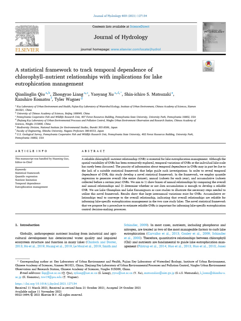 A Statistical Framework To Track Temporal Dependence of | PDF ...