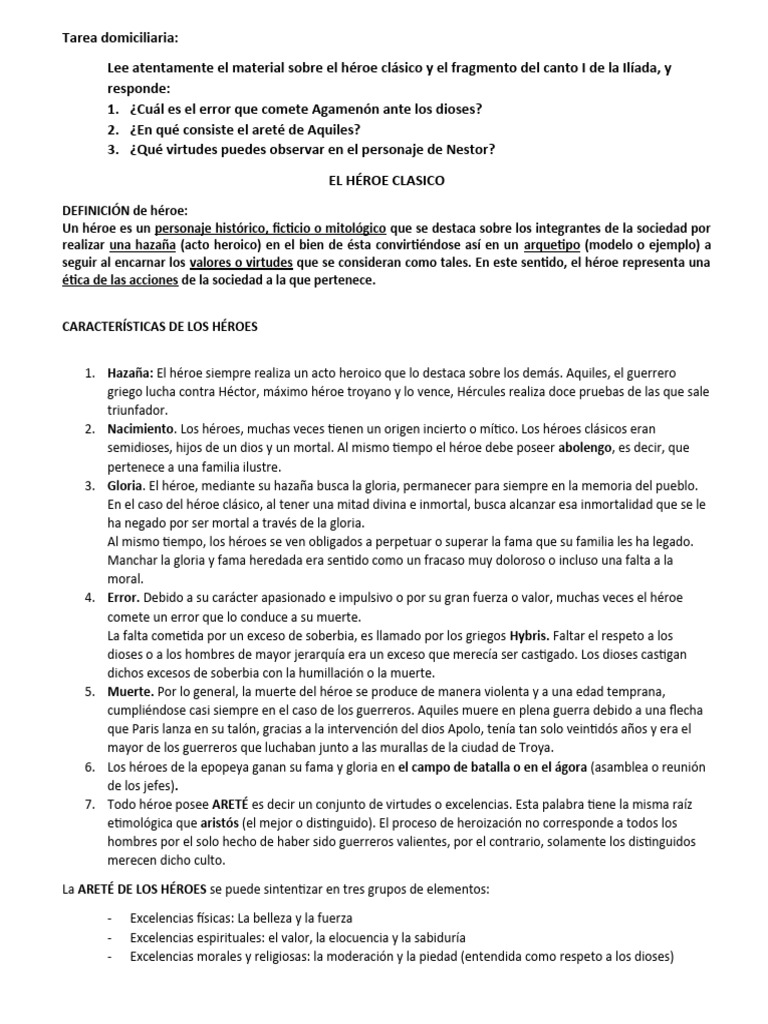 El Héroe Clásico | PDF | Héroe | Aquiles