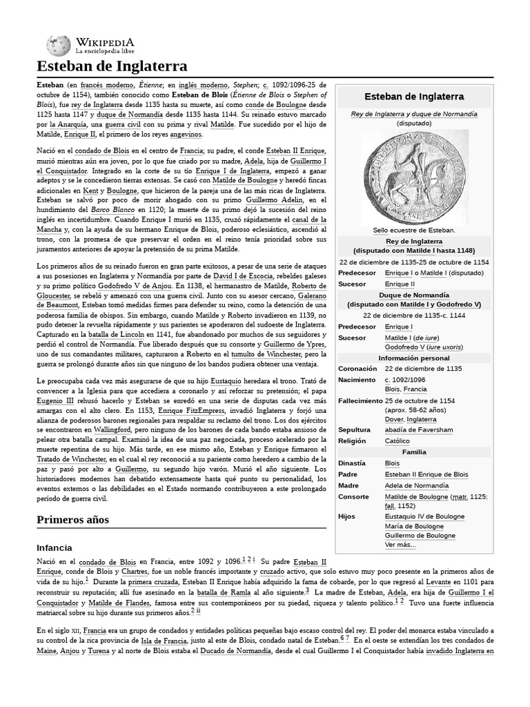 Esteban de Inglaterra PDF Ducado De Normandia