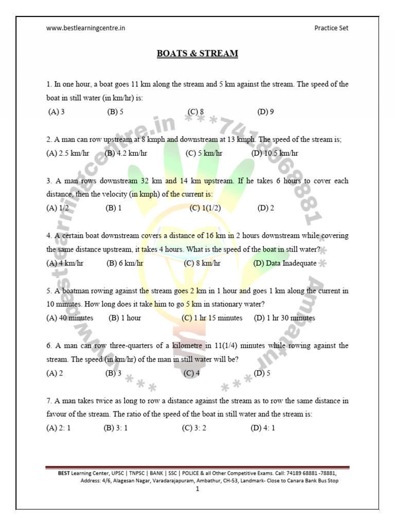 Boats & Stream | Download Free PDF | Speed | Mechanics