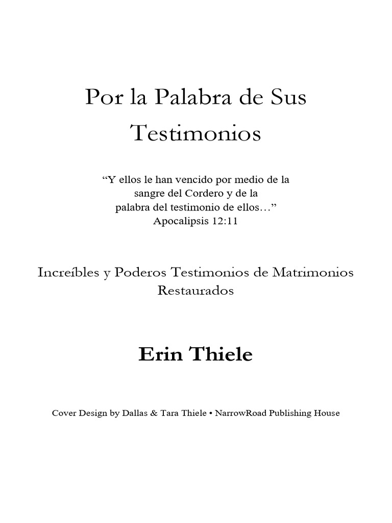 Testimonios de Matrimonios Restaurados | PDF | Oración | Amor