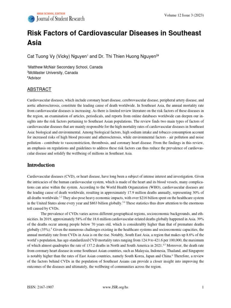 Risk Factors of Cardiovascular Diseases in Southea | PDF ...