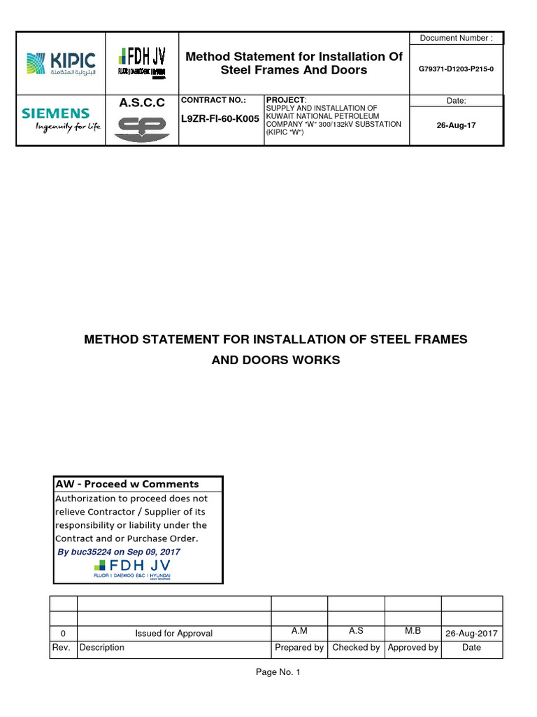 Steel Frame and Door Installation Method | PDF | Paint | Personal ...