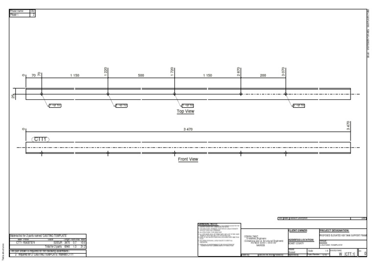 Elevated H20 Tank Support Frame Design | PDF
