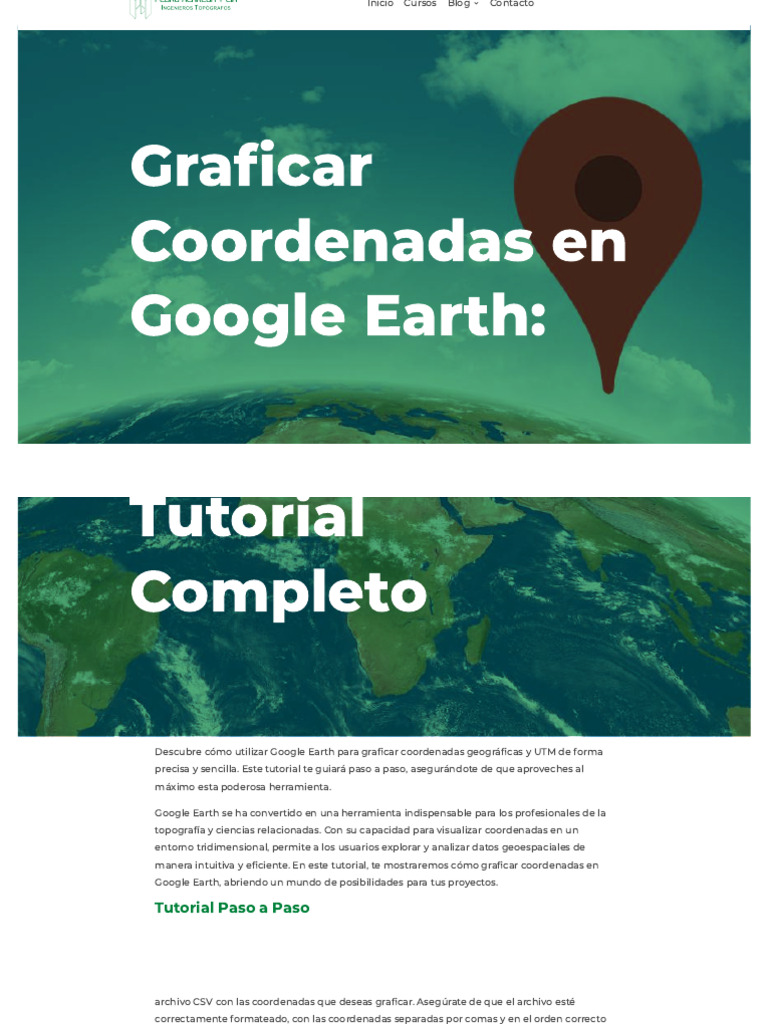 Graficar Coordenadas en Google Earth - Tutorial Completo - Topografia ...