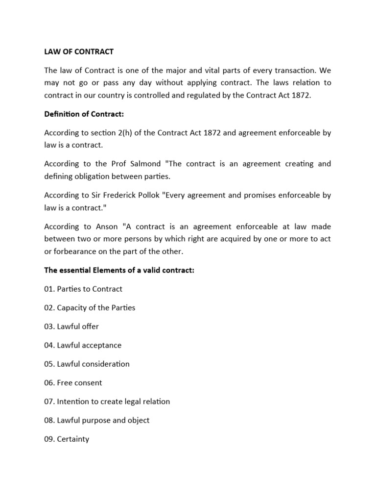 Understanding the Law of Contract | PDF | Consent | Legal Concepts