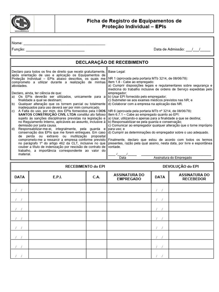 Epi Ficha em Branco | PDF | Justiça | Crime e Violência