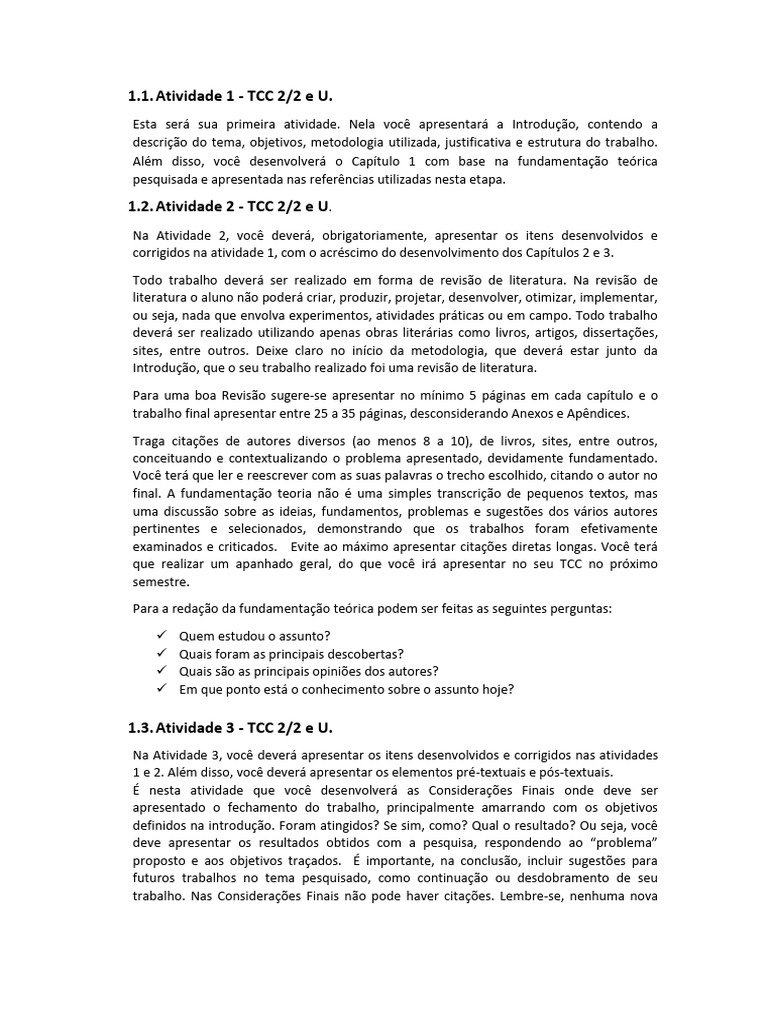 Estrutura e Metodologia do TCC 2/2 | PDF | Teoria | Citação