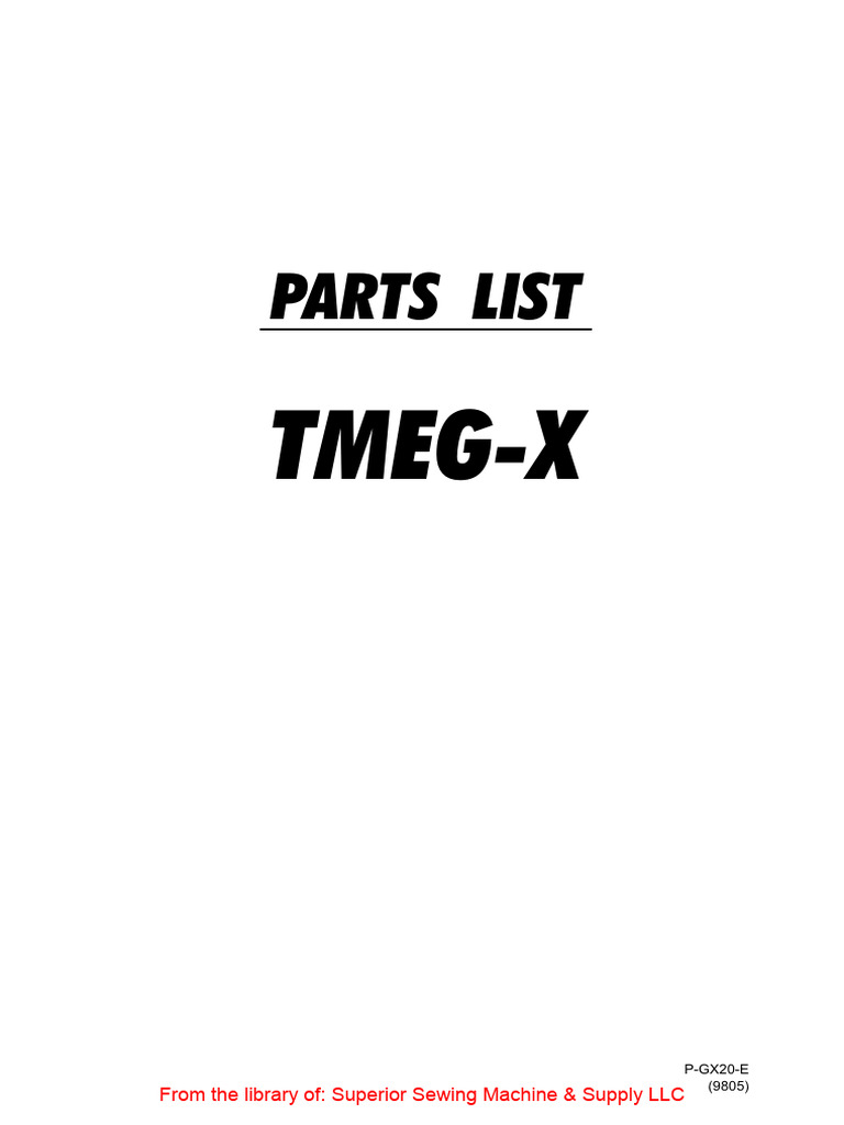 TMEG-X Parts List and Specifications | PDF | Bearing (Mechanical ...